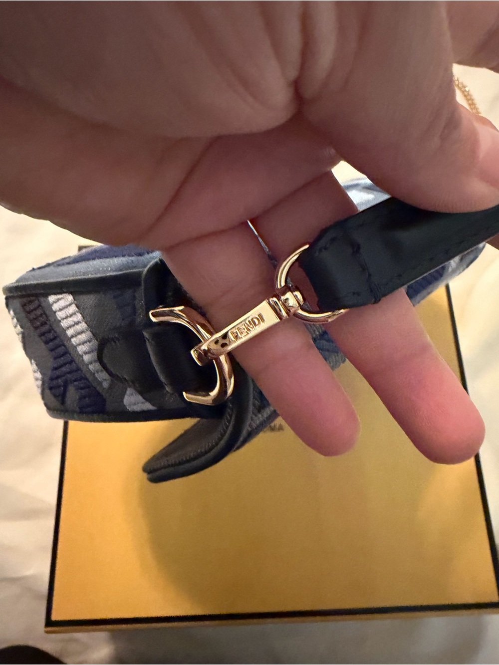 Fendi Navy denim mini baguette - Picture 10 of 12